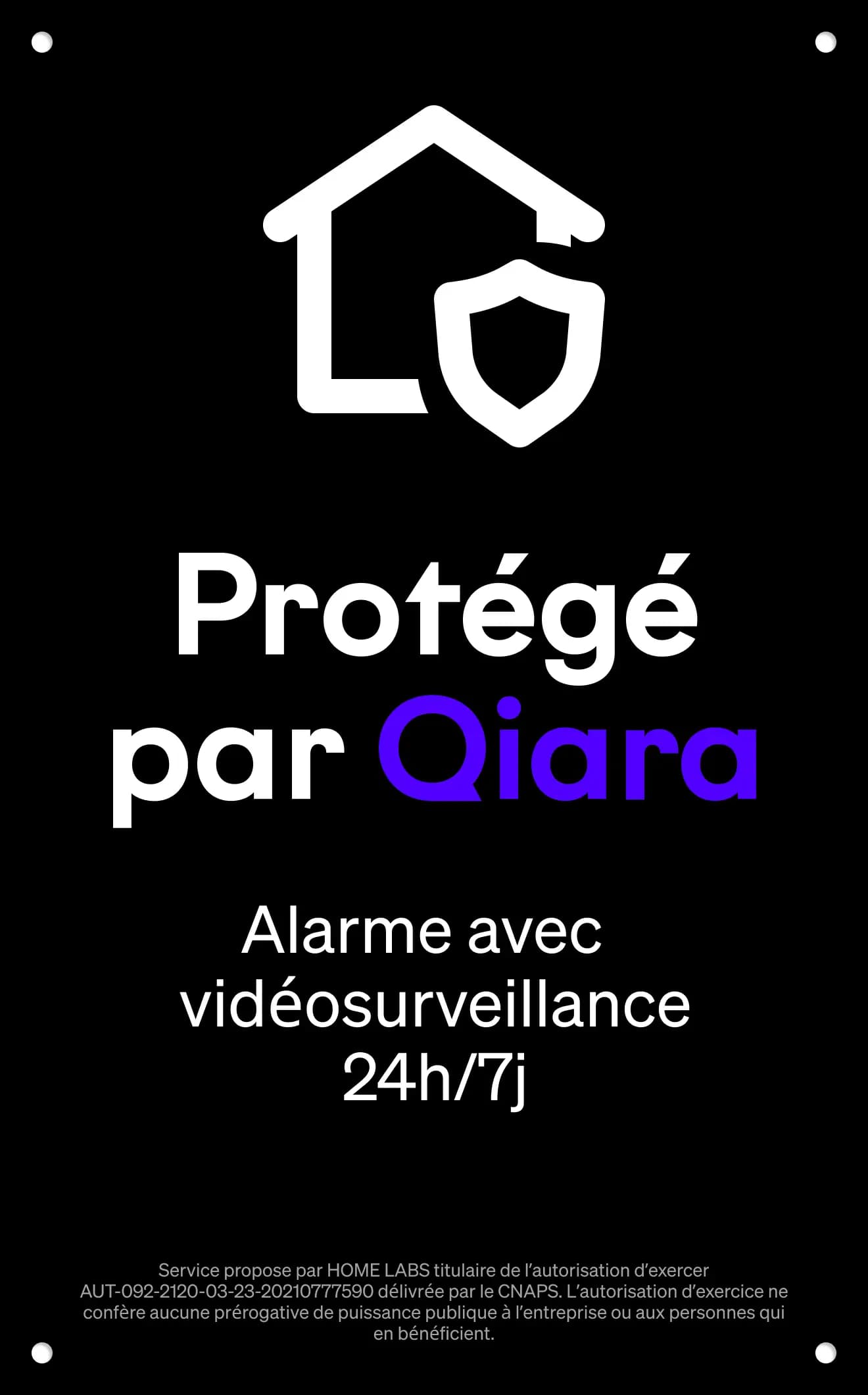 Plaque et stickers de sécurité